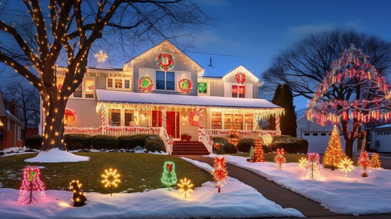 Holiday Lights Hanging in Olathe, KS