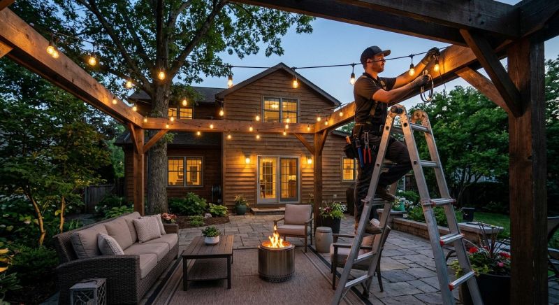 Terrace Lighting Installation in Olathe, KS